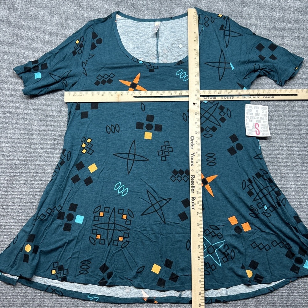 LulaRoe Perfect T-Shirt Womens S Multicolor Geometric Round Neck Short Sleeve - Picture 6 of 9
